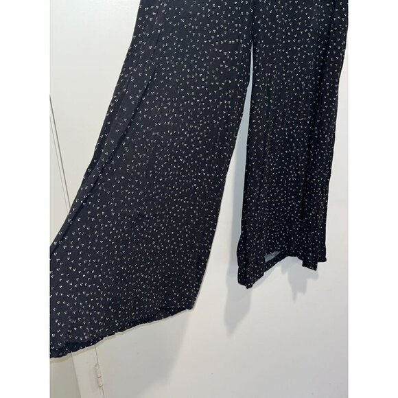 Anthropologie Polka Dot Black High Rise Wide Leg Pants Women's Sz 0 - Picture 4 of 11